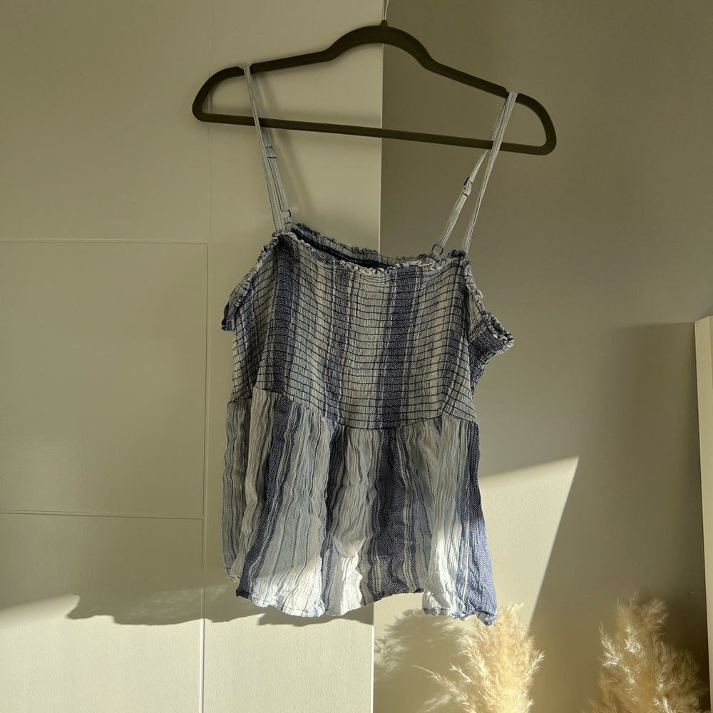 Torrid Blue Striped Babydoll Top - Size 2